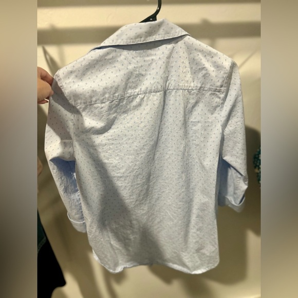 Anne Klein Sky Blue Patterned Shirt - Picture 5 of 5